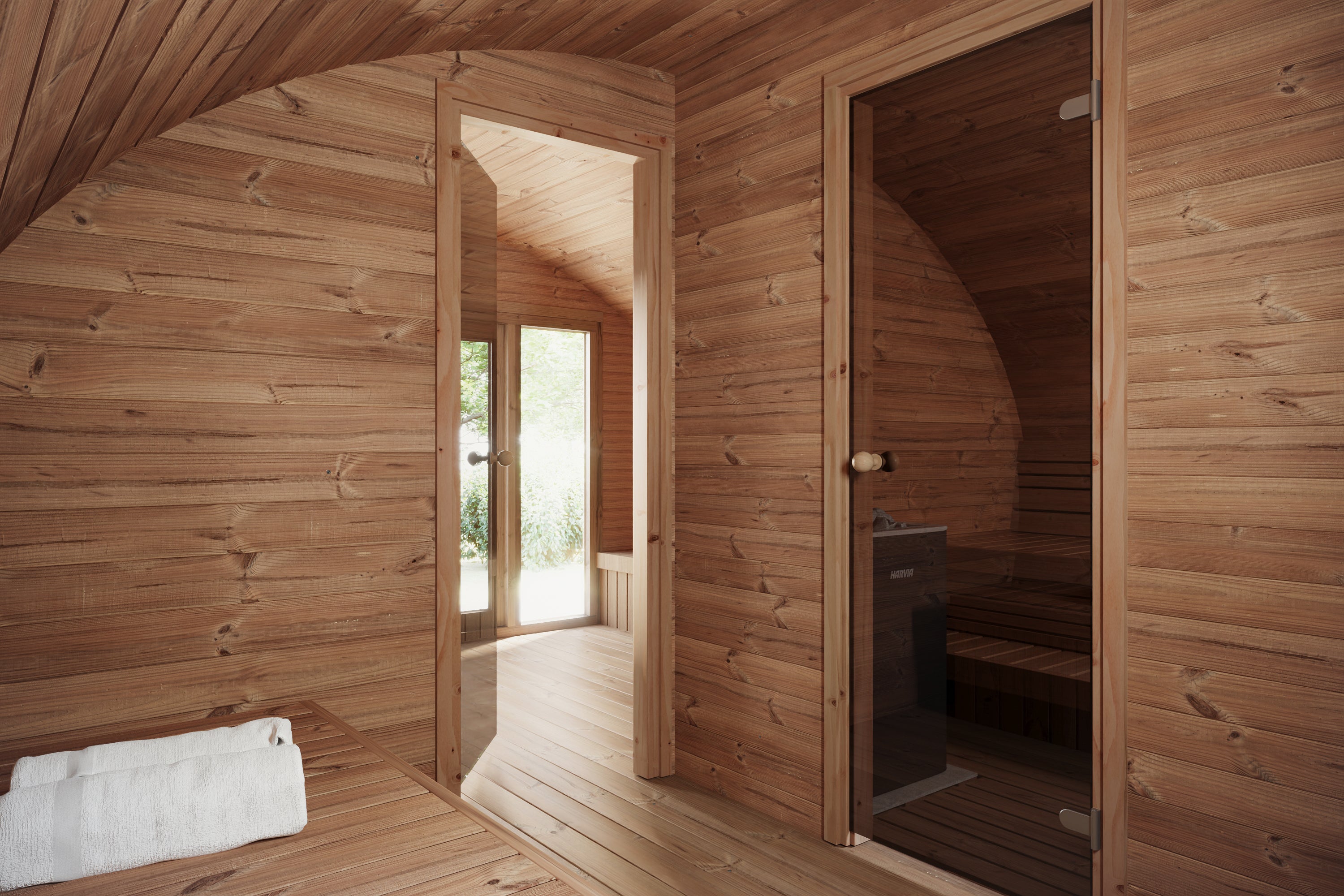 Sauna Extérieur en Bois Thermo-traité 4-6 places