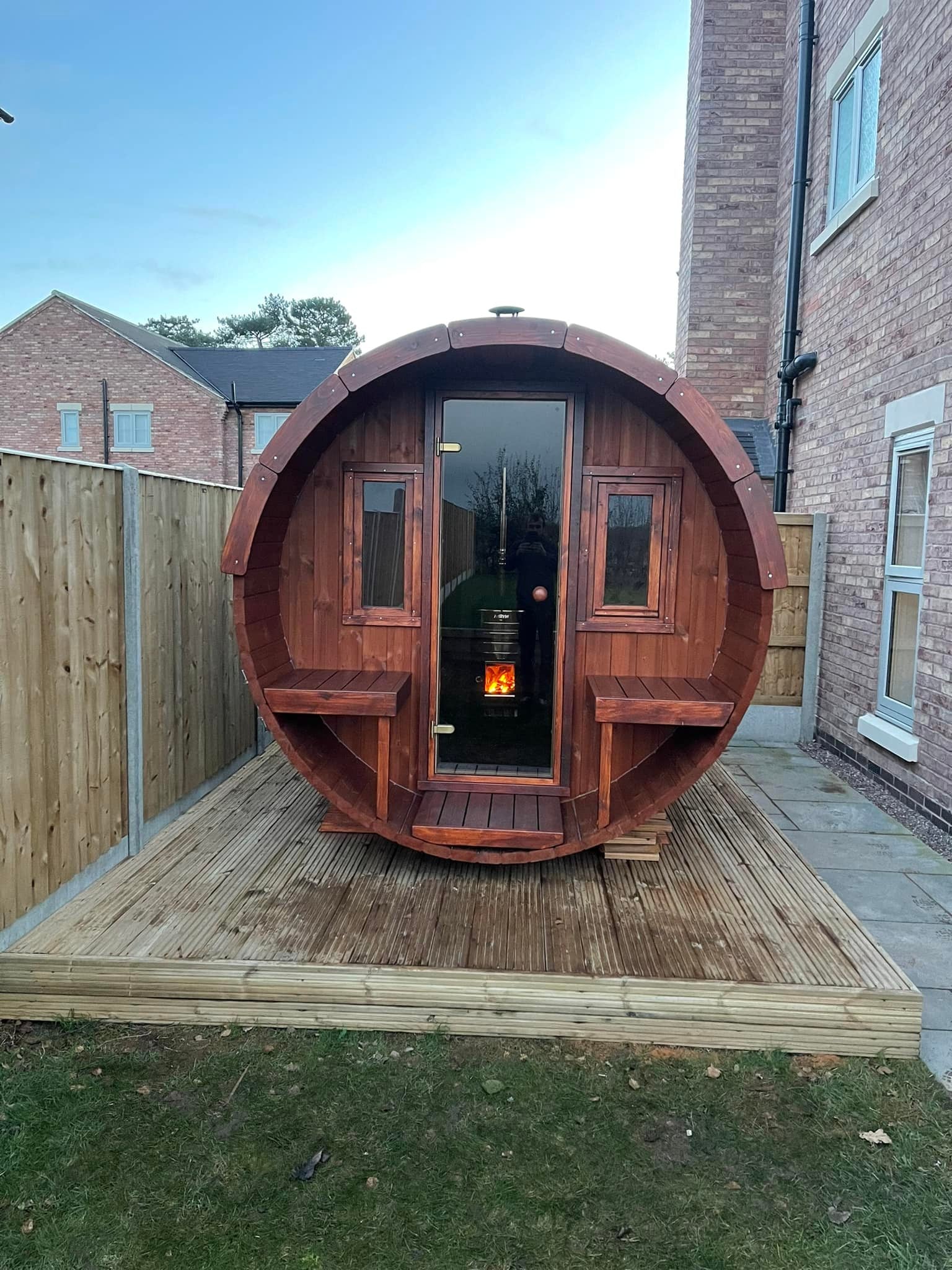 Sauna Extérieur en Bois thermo-traité pour 4 Personnes