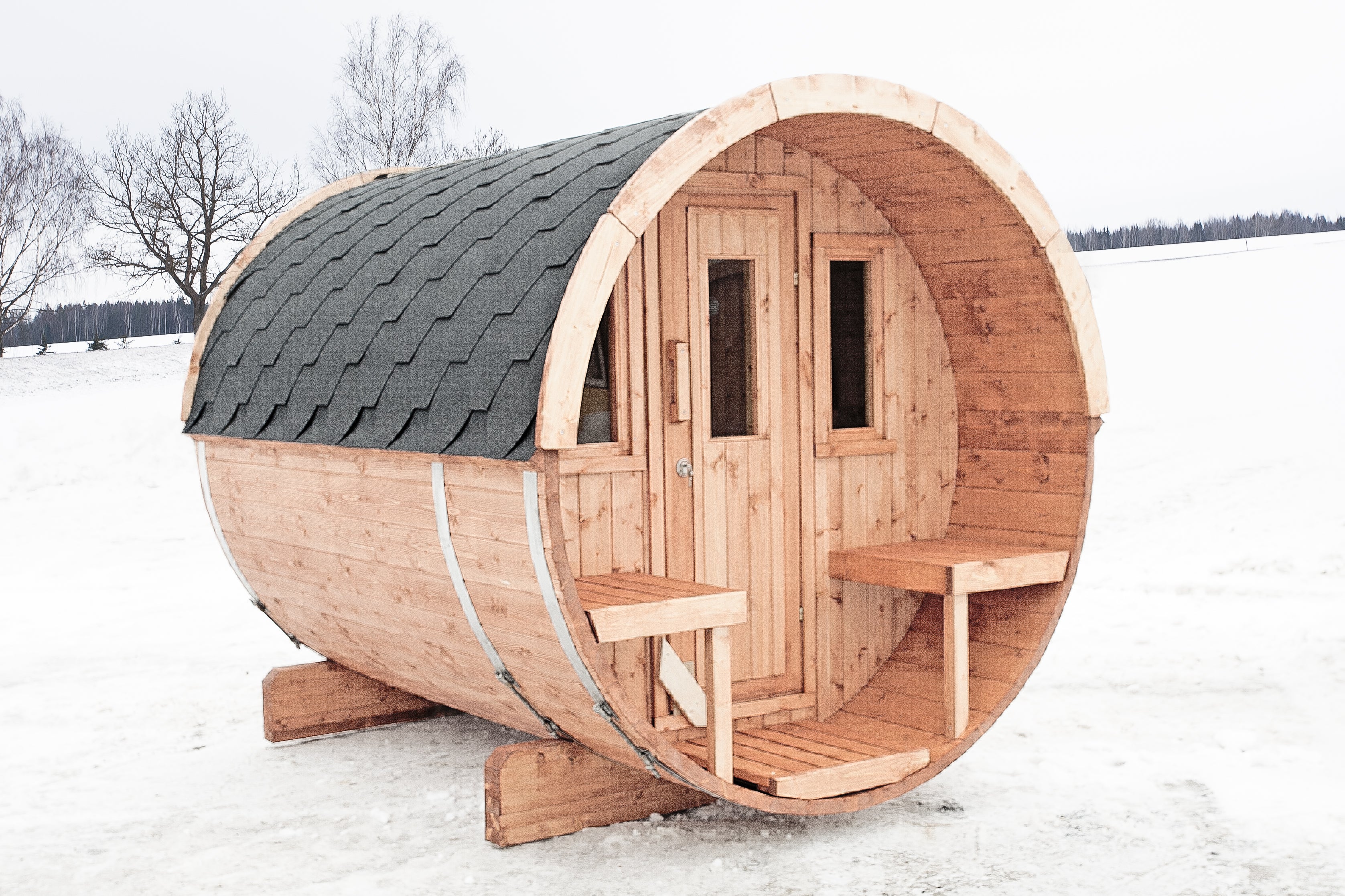 Sauna Extérieur en Bois thermo-traité pour 4 Personnes