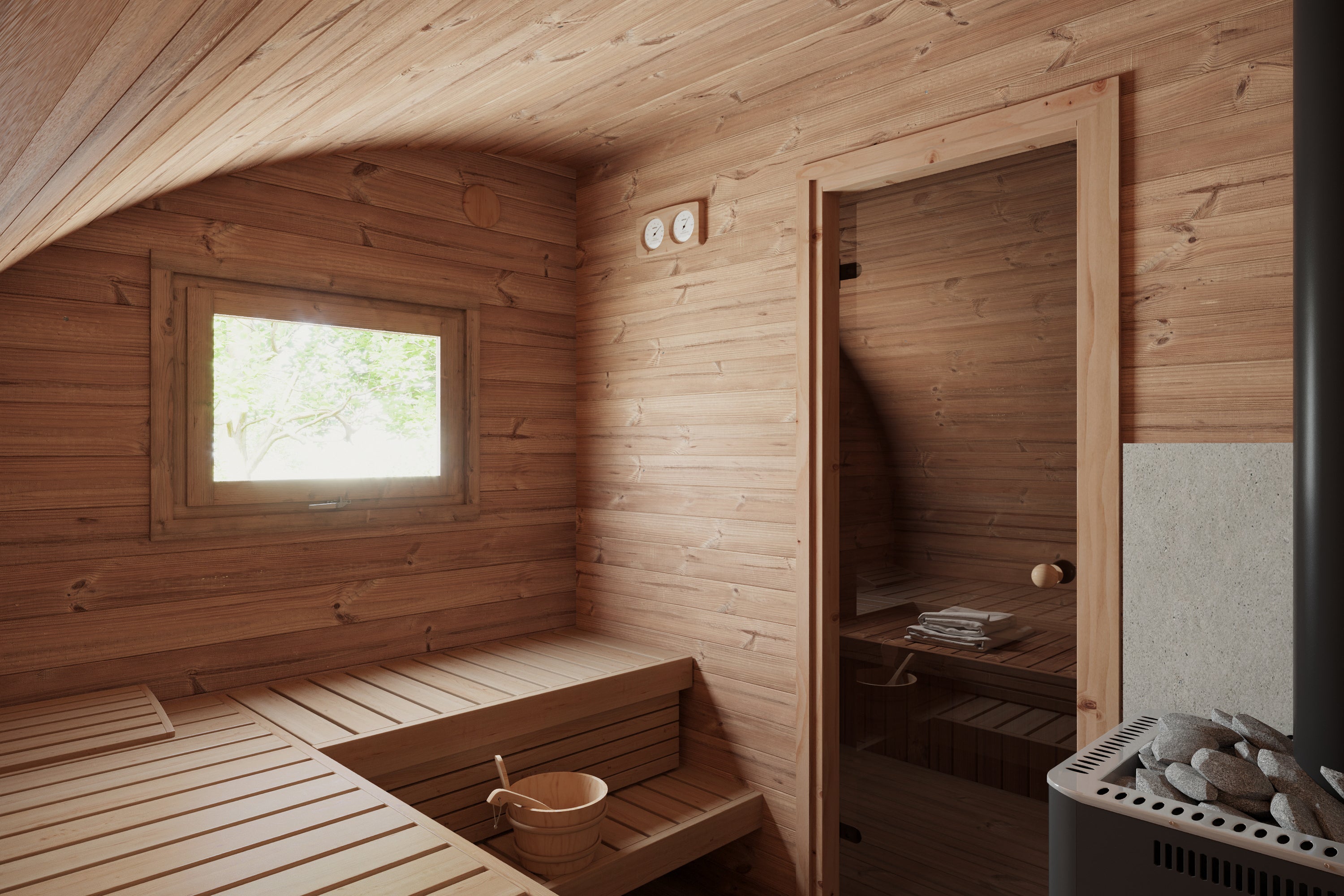 Sauna Extérieur en Bois Thermo-traité 4-6 places