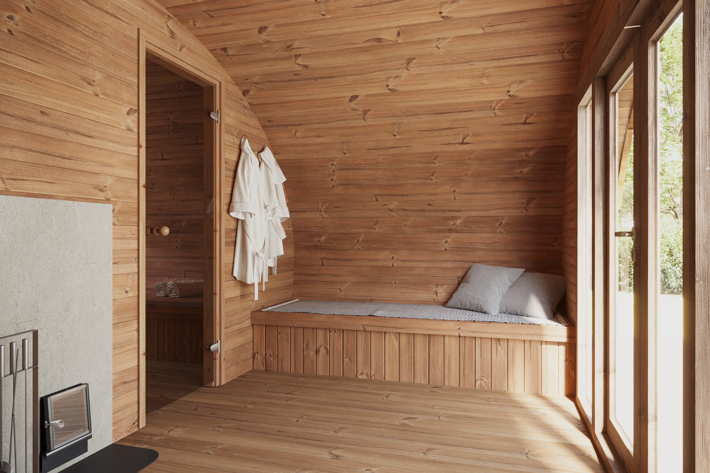 Sauna Extérieur en Bois Thermo-traité 4-6 places