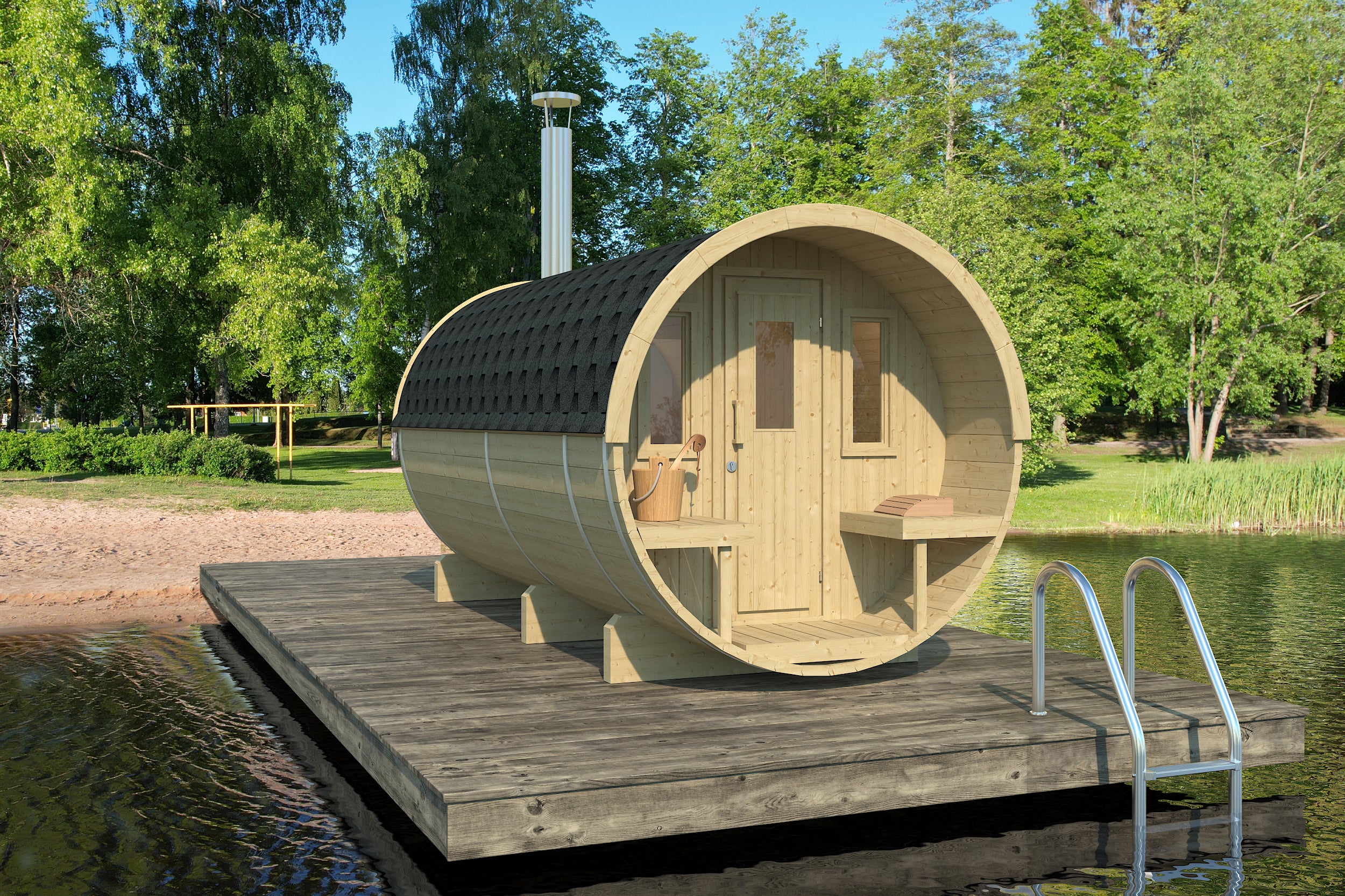 Sauna Extérieur-Vanjska en Bois Thermo-Traité | 6 Places