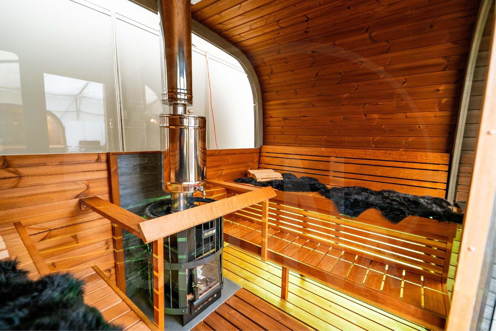 Sauna Jardin Forme Cubique en bois thermo-traité | Sauna Prestige