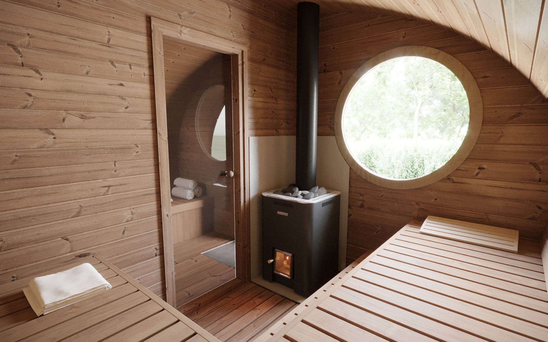 Sauna Extérieur en Thermo-traité 3-4 places