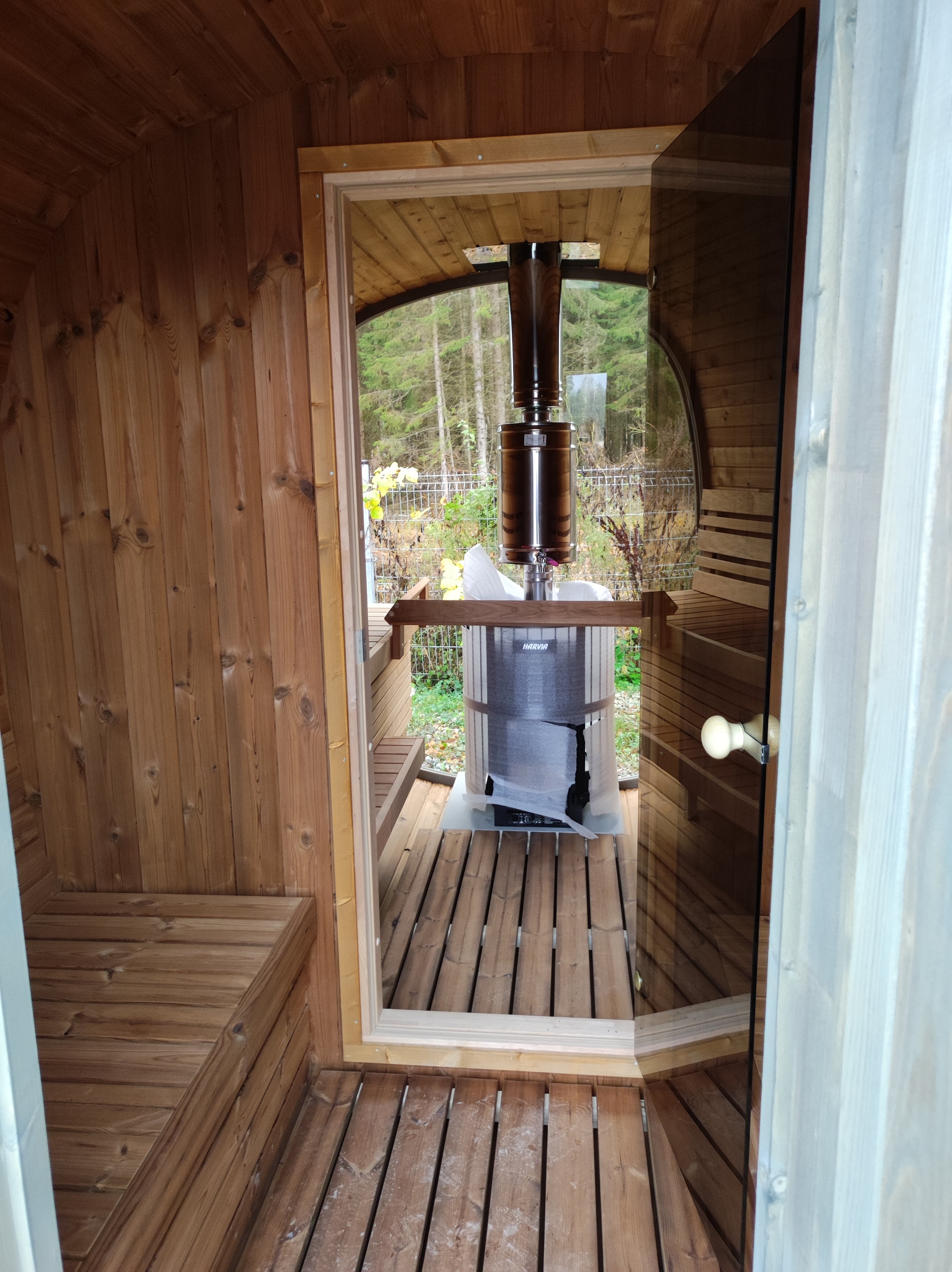 Sauna jardin avec vestiaire - Bois thermo-traité