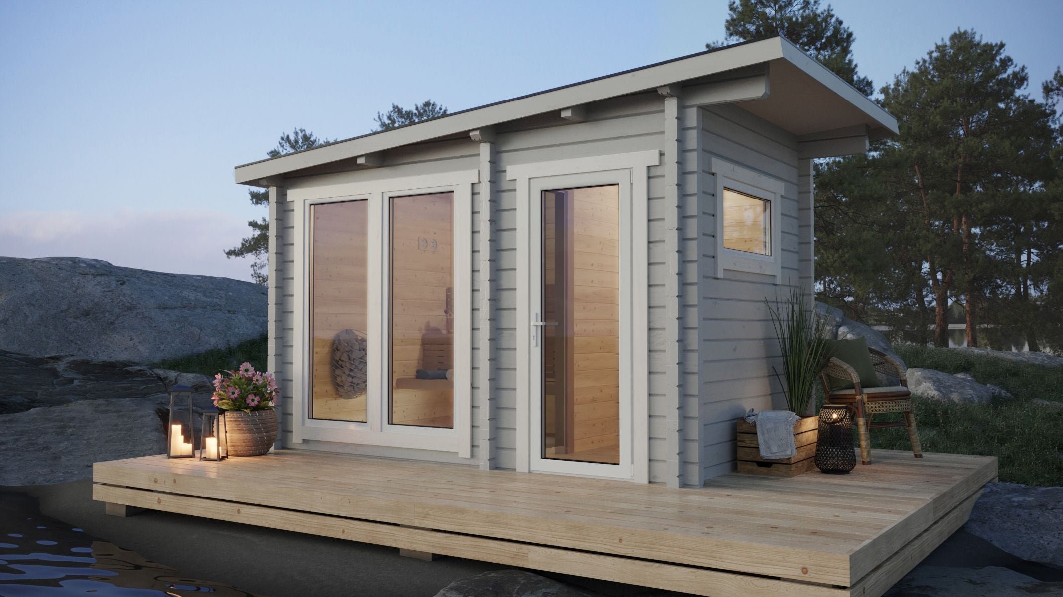 Sauna Jardin Moderne XL pour 4-6 Places