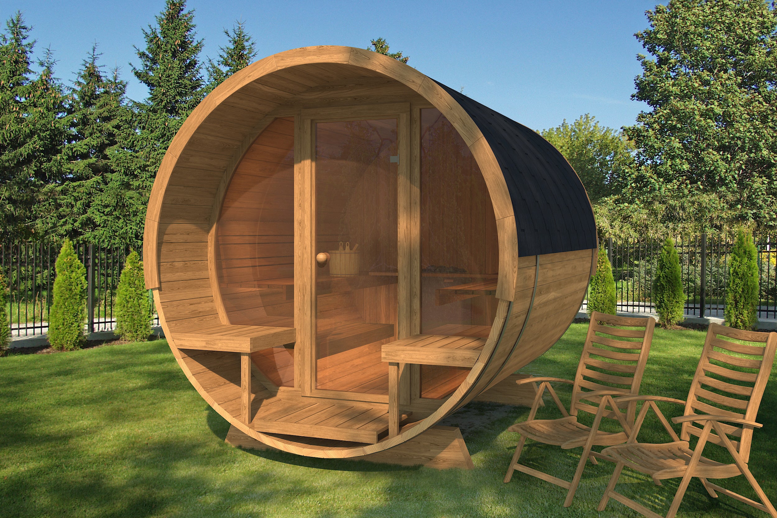 Sauna Jardin Deluxe 280 en Bois Thermo-traité