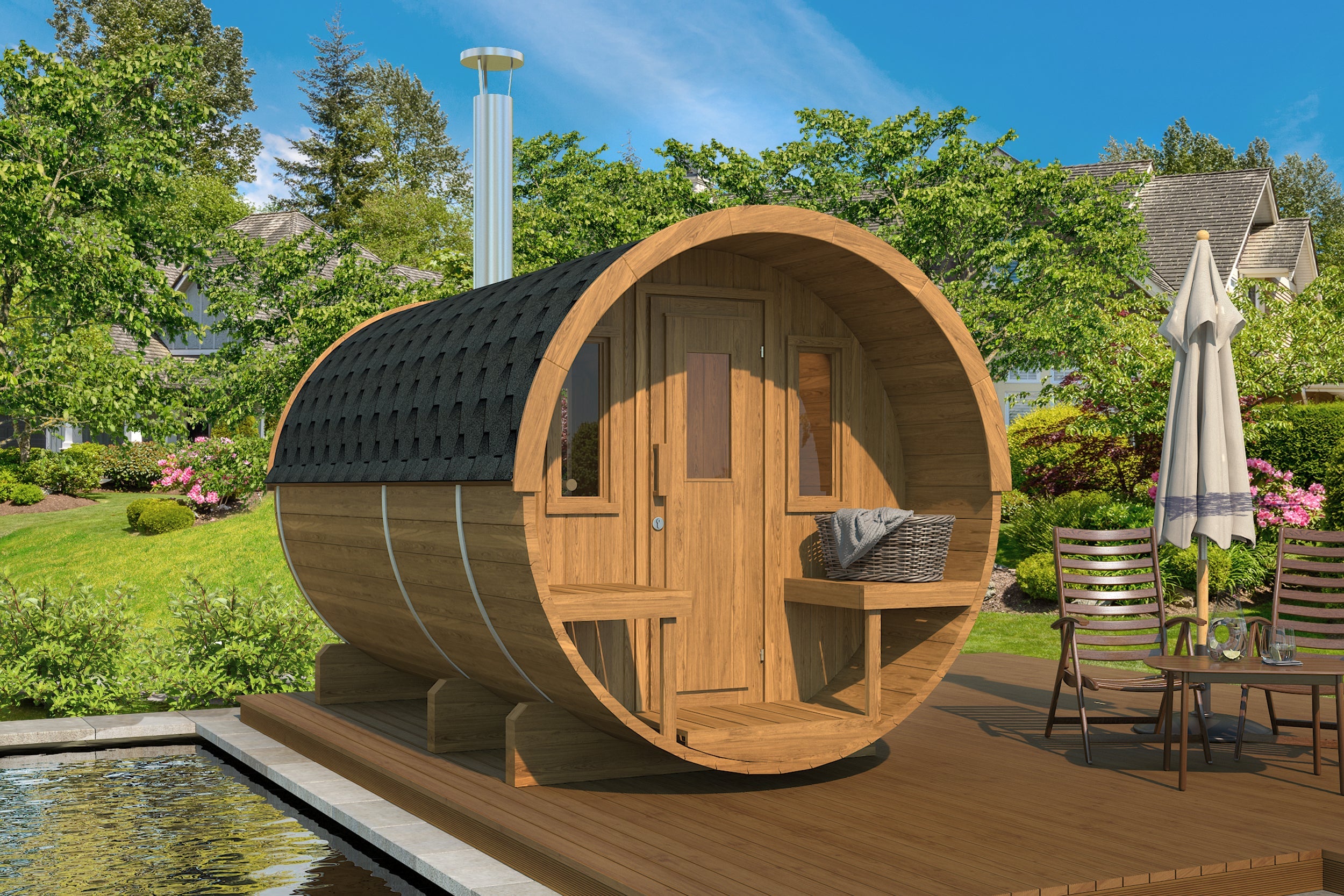 Sauna Extérieur avec Terrasse