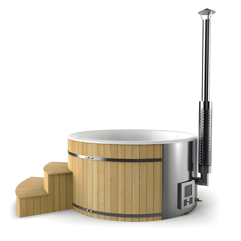 bain nordique en bois meleze, hot tub, bain norvegien meleze