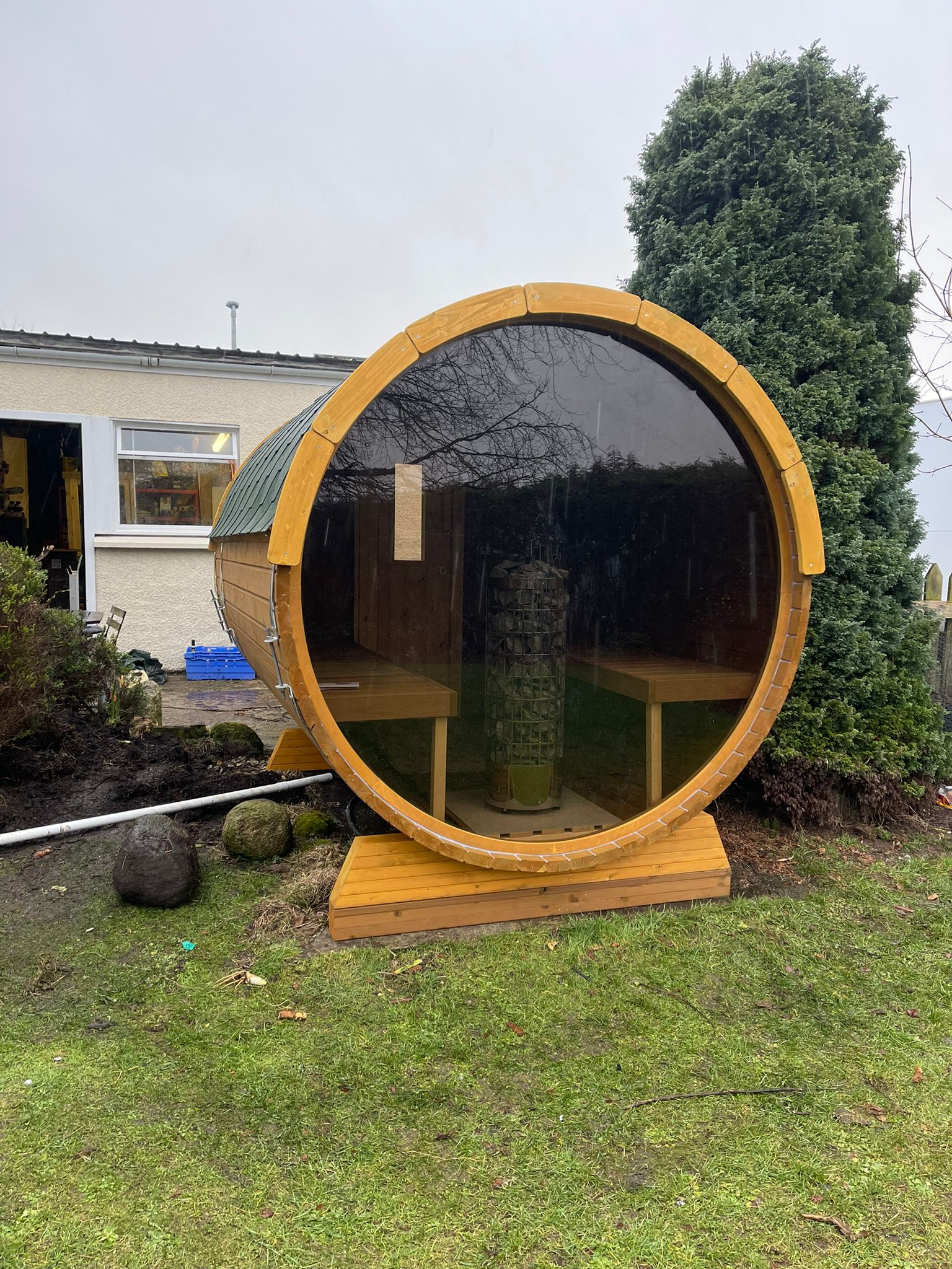 Sauna Extérieur en Bois thermo-traité pour 4 Personnes