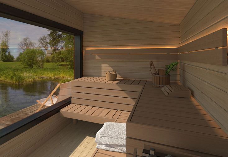 Sauna Jardin en bois brut isolé - Surface 7,6 m²