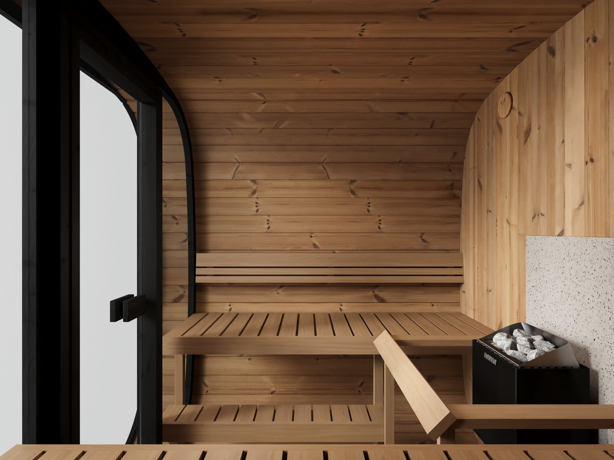 Sauna Jardin cubique en verre