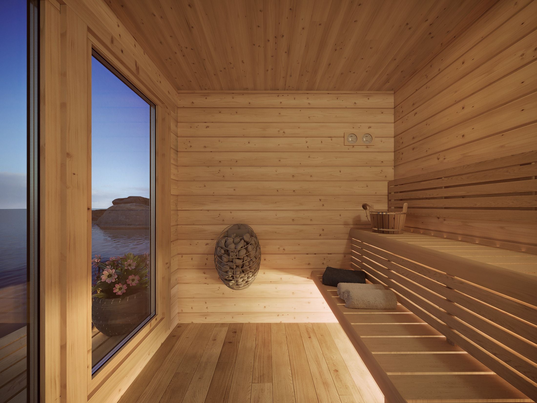 Sauna  Jardin en bois naturel