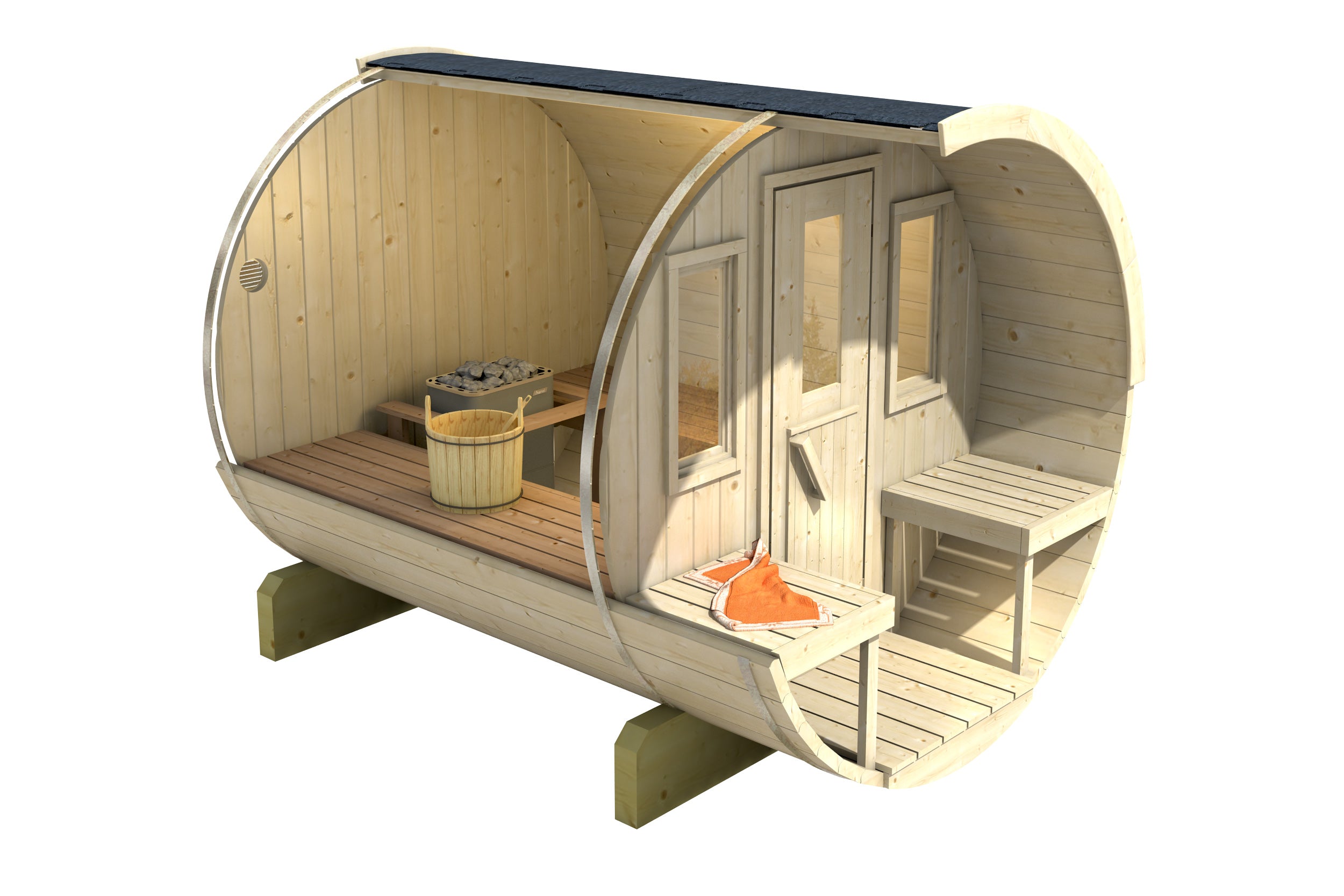 Sauna Extérieur en Bois thermo-traité pour 4 Personnes