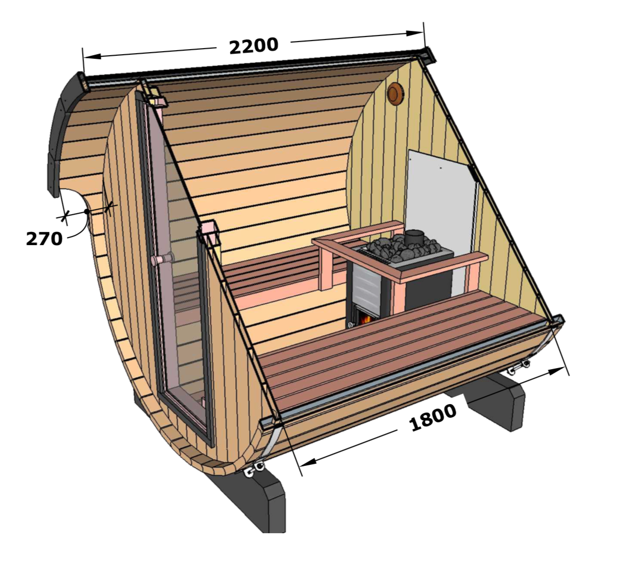 Sauna Extérieur 220 pour 4 Personnes