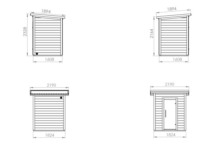 Sauna Jardin en bois d'épicéa - 3,3 m² | 2 Places