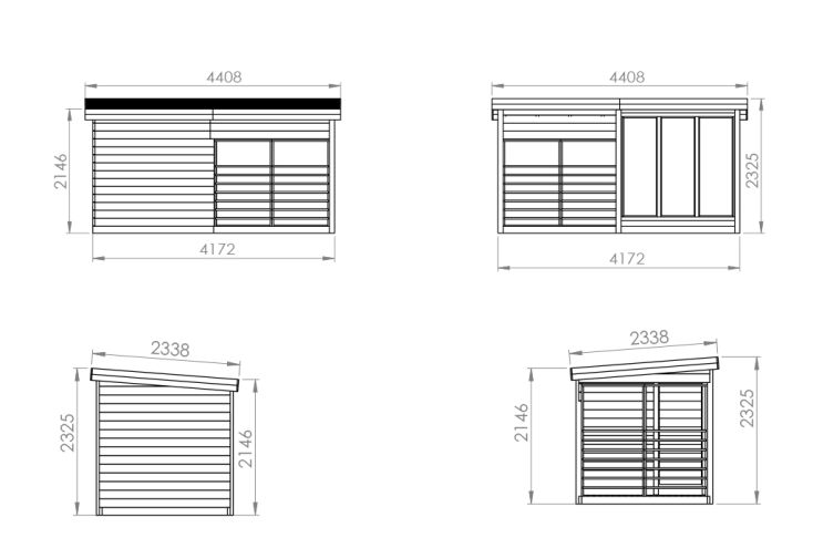 Sauna Jardin en bois d'épicéa - Surface 8,67 m²