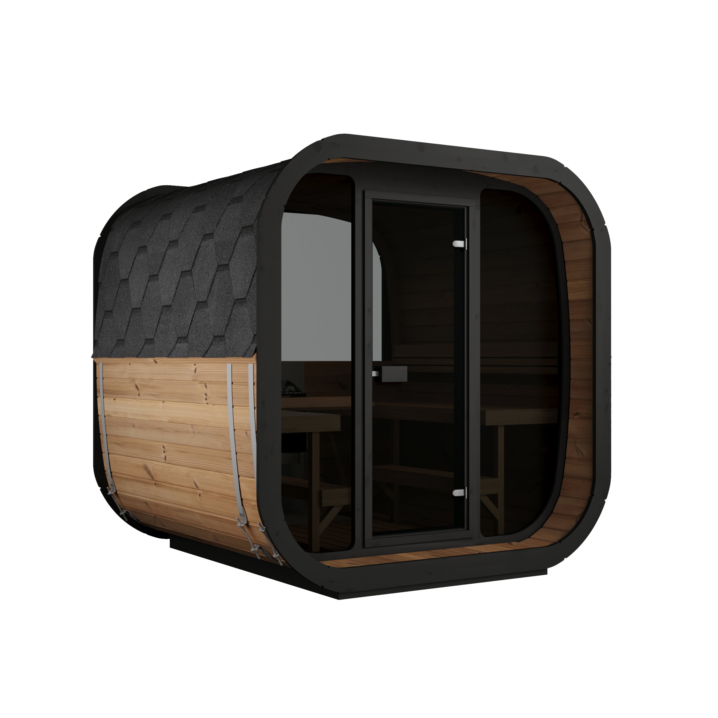 Sauna Jardin cubique en verre