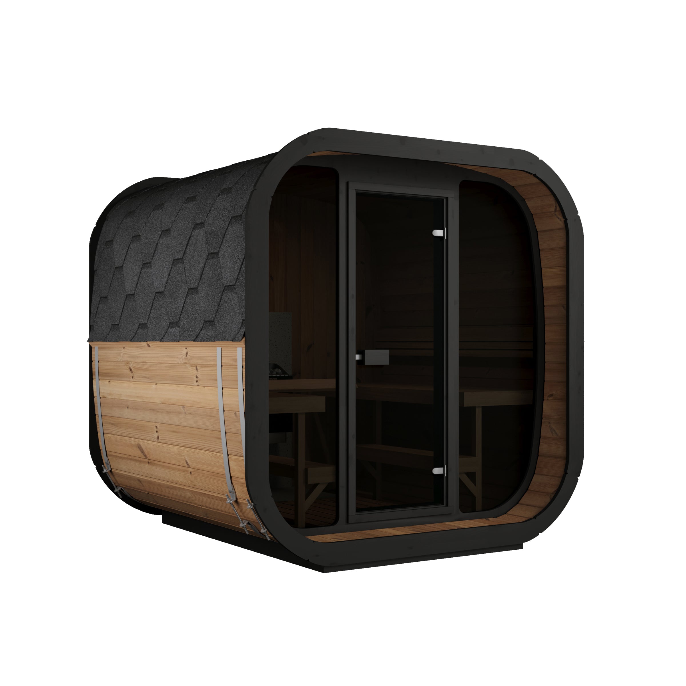 Sauna Jardin cubique en verre