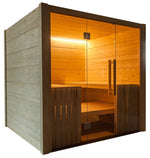 sauna traditionnel interieur, sauna harvia Olympus, sauna de luxe, sauna 6 place, sauna 8 personne