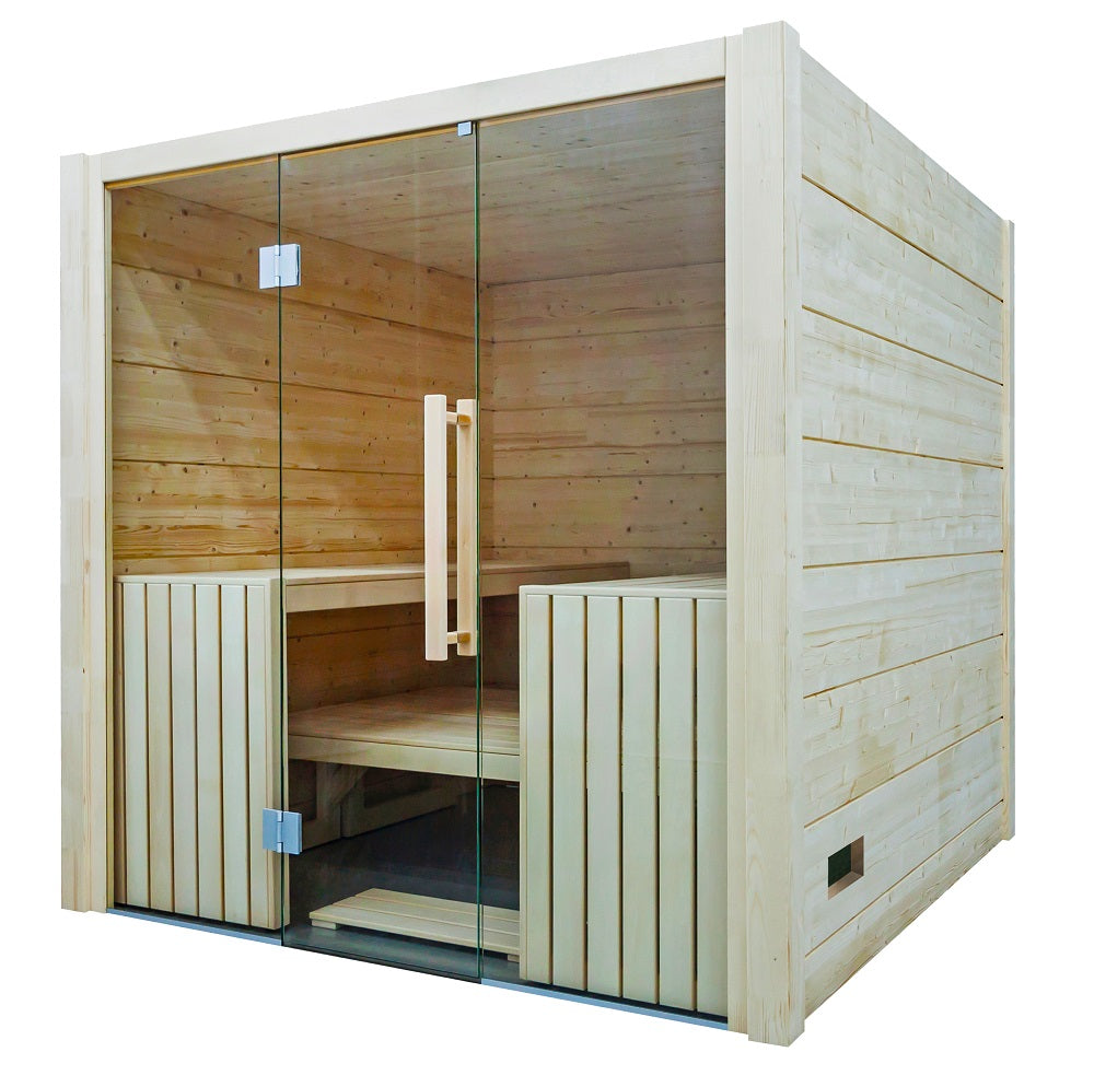 sauna traditionnel interieur, sauna harvia Olympus, sauna de luxe, sauna 6 place, sauna 8 personne