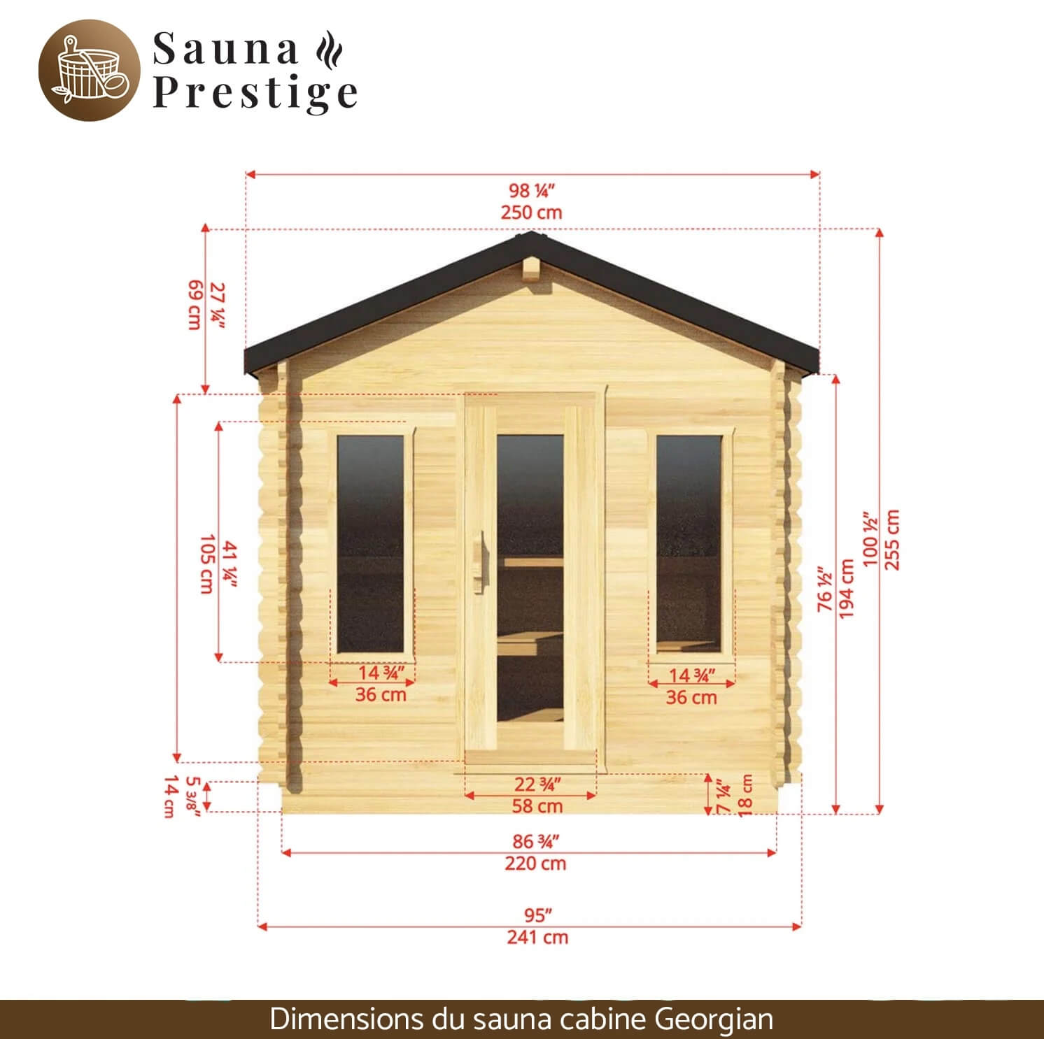 sauna exterieur traditionnel, sauna cabine CTC88W Georgian Dundalk Leisurecraft, sauna jardin, acheter sauna, prix