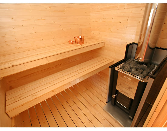 sauna exterieur traditionnel, sauna Harvia keitele, sauna jardin, acheter sauna, sauna finlandais