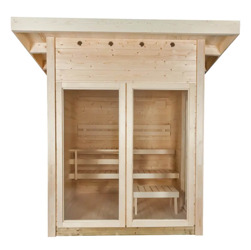 sauna exterieur traditionnel, sauna Harvia Solide Vision, sauna jardin, acheter sauna, prix sauna finlandais
