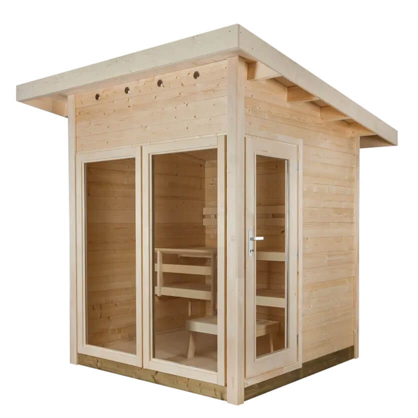 sauna exterieur traditionnel, sauna Harvia Solide Vision, sauna jardin, acheter sauna, prix sauna finlandais