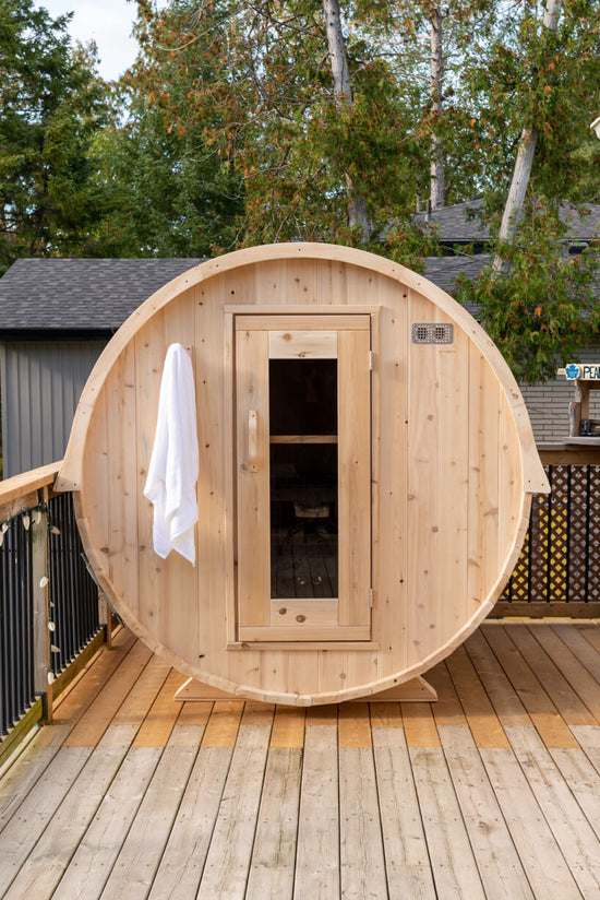 sauna tonneau exterieur, Harmony CTC22W Dundalk Leisurecraft, sauna jardin, acheter sauna baril
