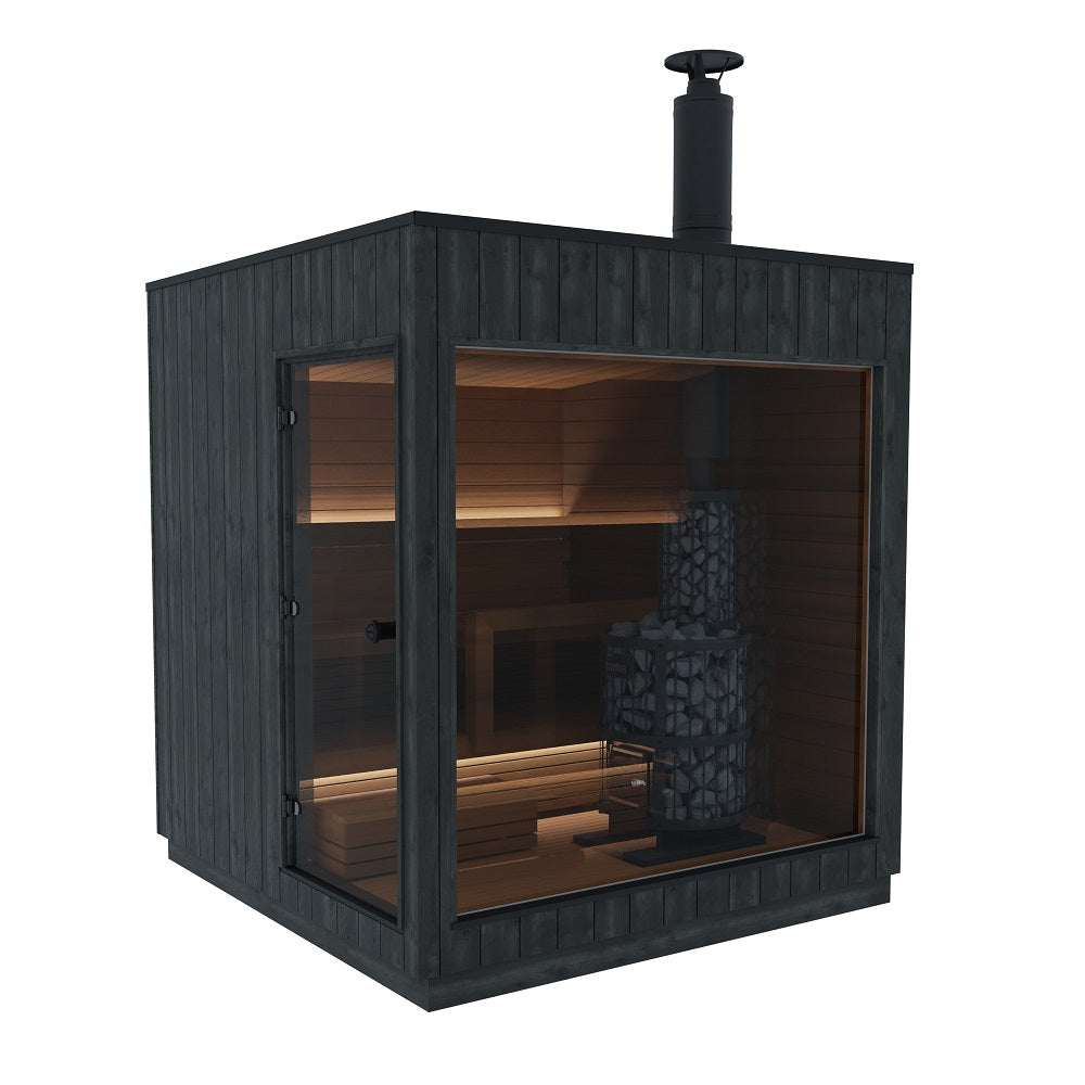 sauna exterieur luxe, sauna Harvia Nordic Misty Kirami FinVision , achat sauna 4 place, sauna 6 place, SHL3499, SHL3410