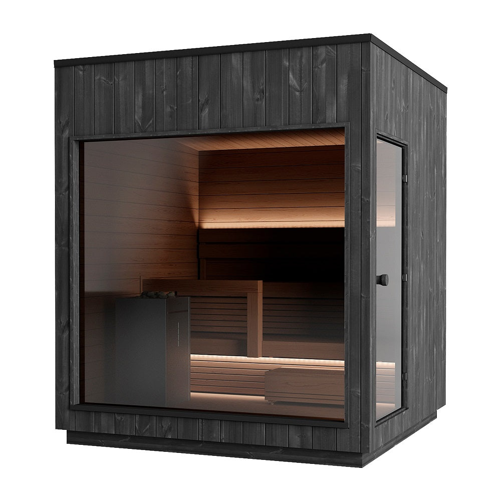 sauna exterieur luxe, sauna Harvia Nordic Misty Kirami FinVision , achat sauna 4 place, sauna 6 place, SHL3499