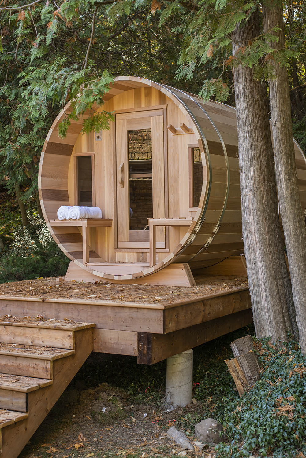 sauna tonneau exterieur, Tranquility CTC2345H Dundalk Leisurecraft, sauna jardin, acheter sauna baril