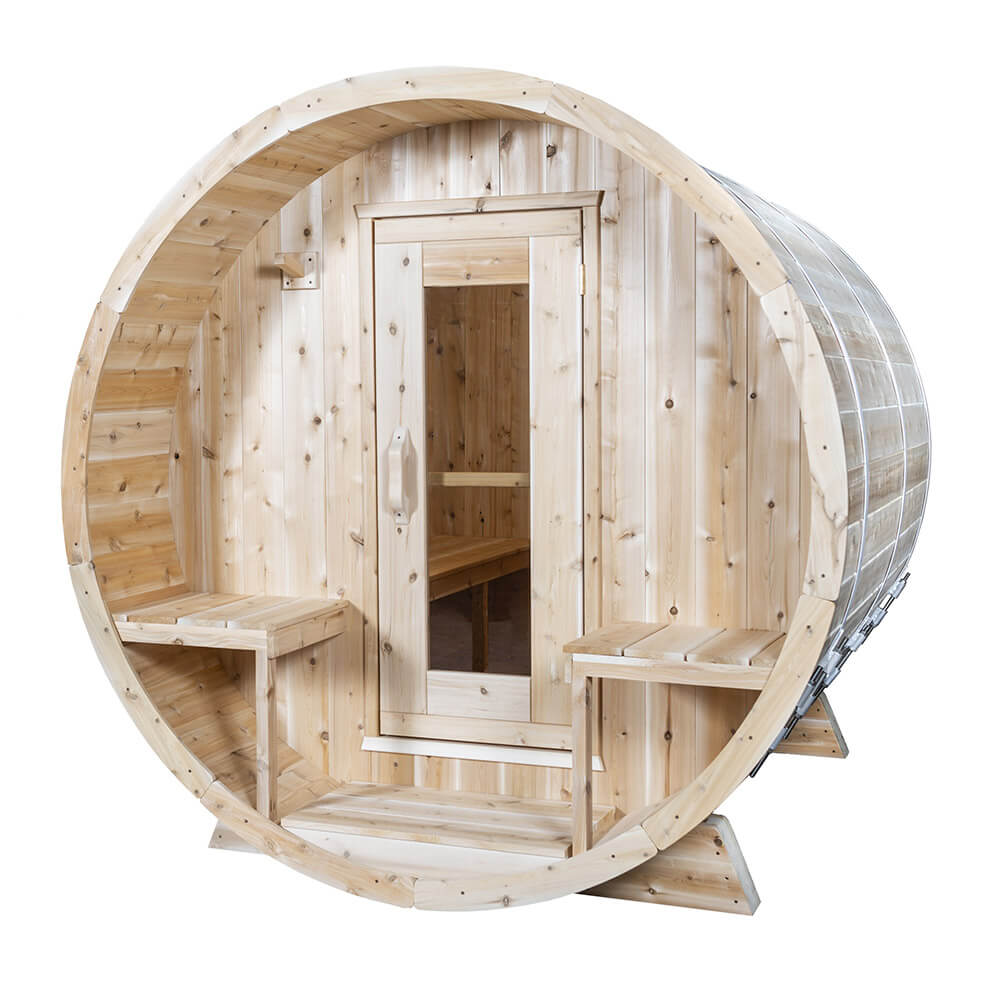 sauna tonneau exterieur, serenity CTC2245W Dundalk Leisurecraft, sauna jardin, acheter sauna baril