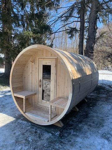 sauna tonneau exterieur, serenity CTC2245W Dundalk Leisurecraft, sauna jardin, acheter sauna baril