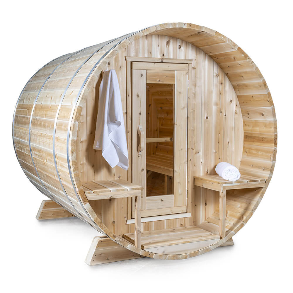 sauna tonneau exterieur, serenity CTC2245W Dundalk Leisurecraft, sauna jardin, acheter sauna baril