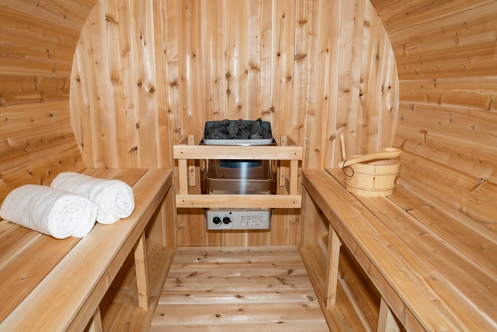 sauna tonneau exterieur, serenity CTC2245W Dundalk Leisurecraft, sauna jardin, acheter sauna baril