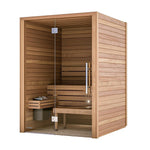 sauna interieur traditionnel luxe, sauna cabine Auroom Cala Glass, acheter sauna de luxe, sauna 2 place