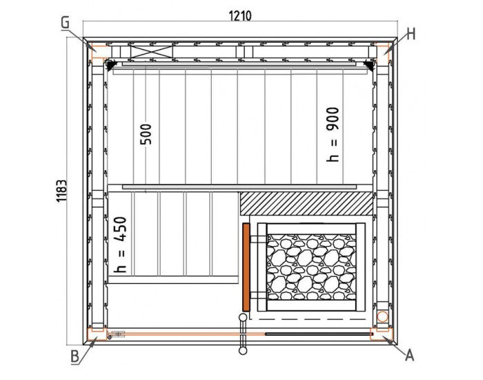 Sauna traditionnel d'intérieur 1 place | Harvia cabine