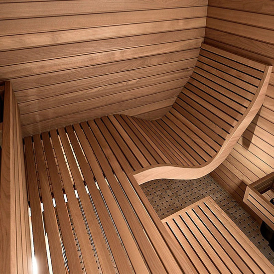 sauna interieur traditionnel luxe, sauna cabine Auroom Baia, acheter sauna de luxe, sauna 2/3 place