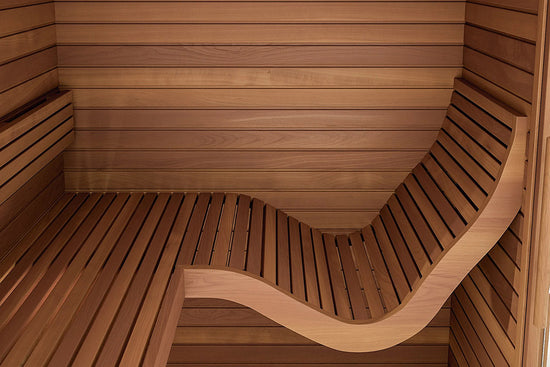sauna interieur traditionnel luxe, sauna cabine Auroom Baia, acheter sauna de luxe, sauna 2/3 place