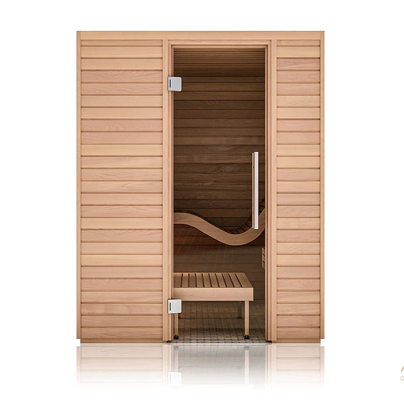 sauna interieur traditionnel luxe, sauna cabine Auroom Baia, acheter sauna de luxe, sauna 2/3 place